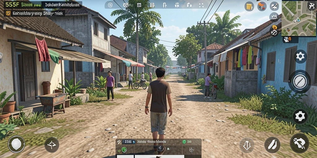 Tampilan gameplay di 555F yang menakjubkan dan interaktif.
