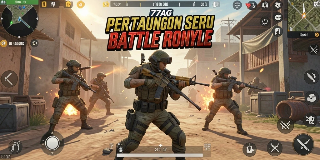 Gameplay seru dan mendebarkan dari 77AG dalam genre Battle Royale.