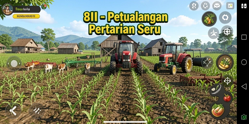 Gameplay 8II yang menyenangkan dengan berbagai aktivitas pertanian.