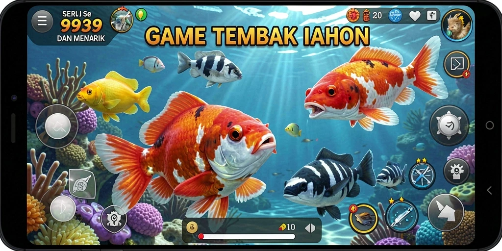Tampilan gameplay Tembak Ikan yang menarik dan mengasyikkan.