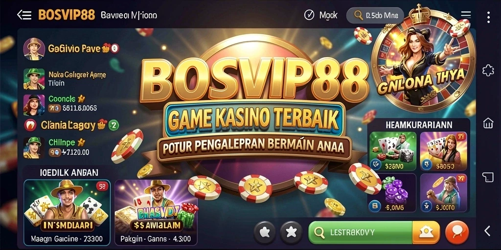Screenshot gameplay BOSVIP88 menampilkan suasana kasino yang menghibur.