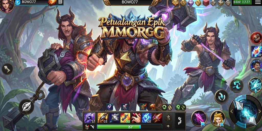 Tampilan gameplay MMORPG di BOWO77 yang memukau.