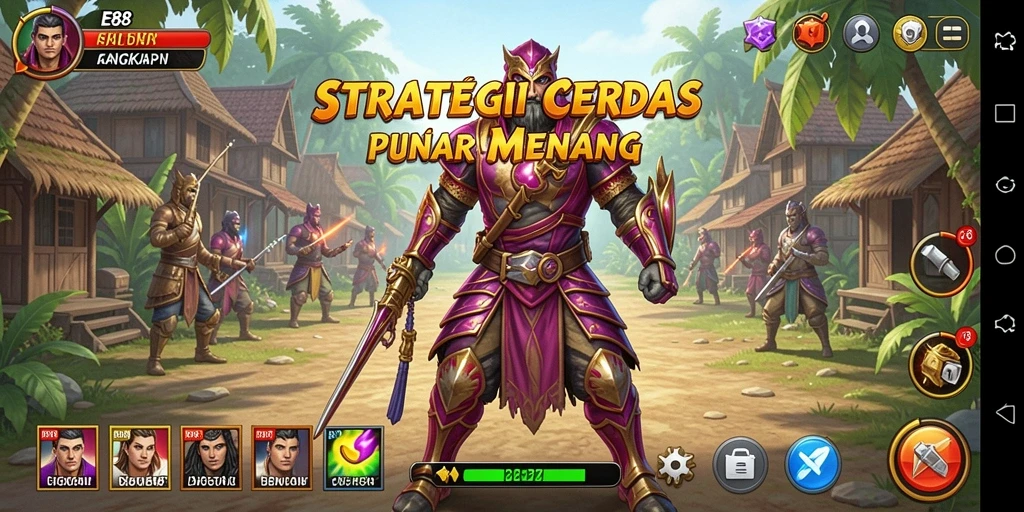 Tampilan gameplay E88 dengan pertempuran strategi yang mendebarkan.