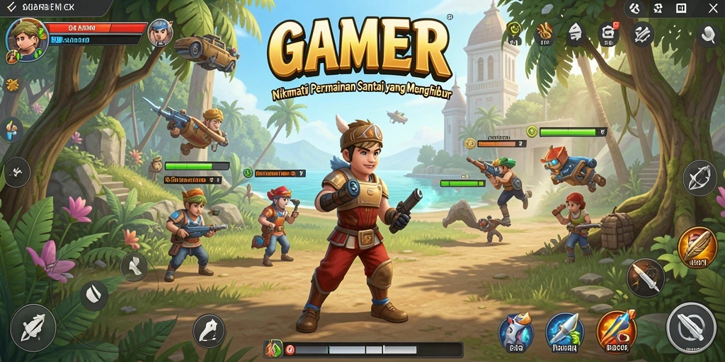 Tampilan menarik gameplay GAMERP yang penuh warna dan seru.