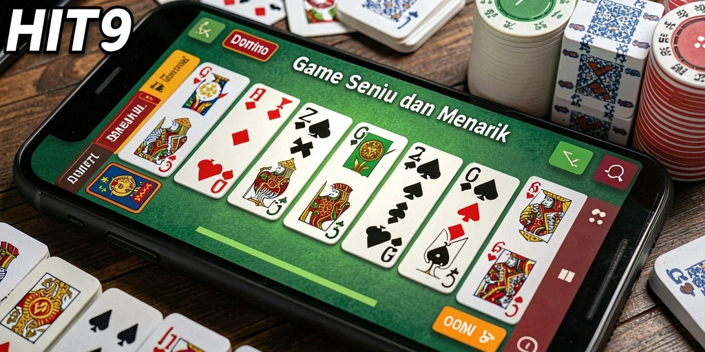 Screenshot gameplay HIT9 menampilkan aksi seru dalam permainan domino.