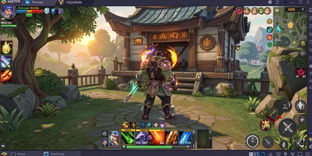 Tampilan gameplay seru dalam KASTOTO yang menampilkan pertarungan epik.