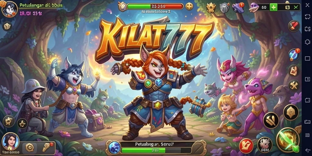 Screenshot gameplay KILAT777 menampilkan petualangan mendebarkan di dunia fantasi.