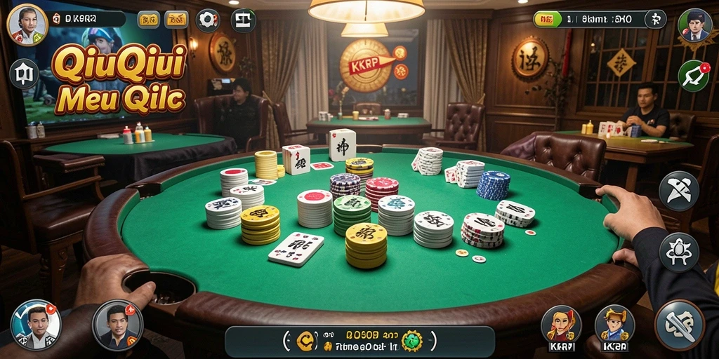 Screenshot gameplay KKRP menampilkan aksi seru permainan QiuQiu.