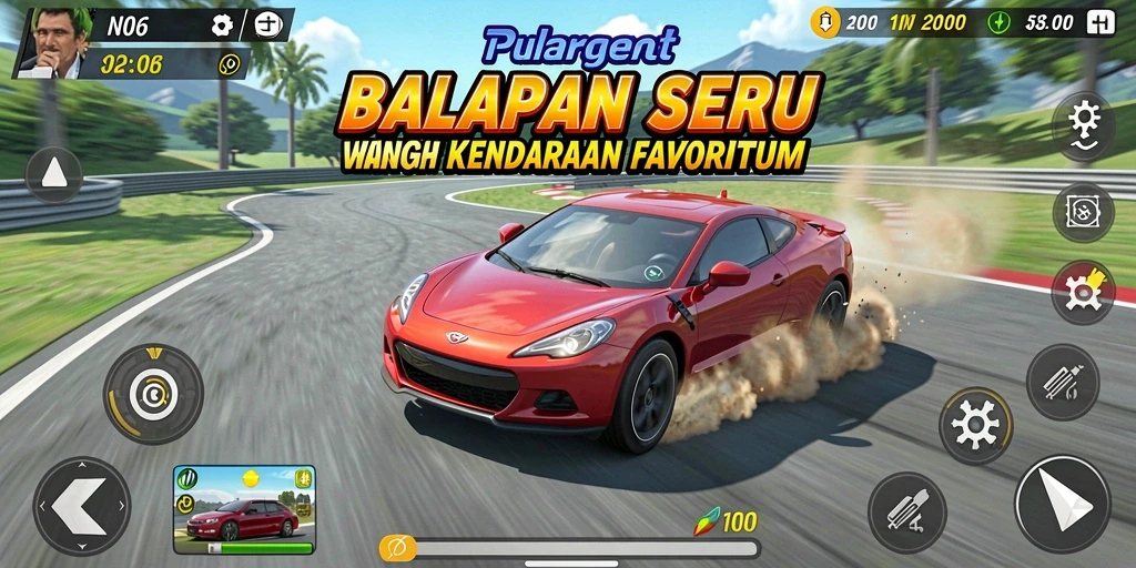 Gameplay seru N06 dengan balapan mendebarkan di berbagai trek.
