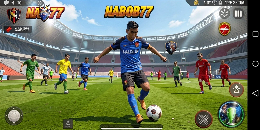 Tampilan gameplay menarik dari NABOB77 dalam aksi sepak bola.