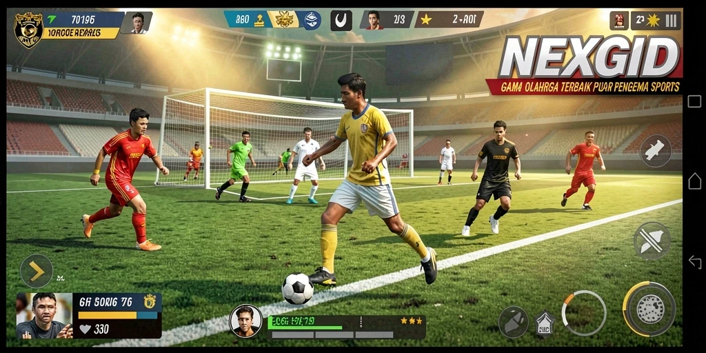 Tampilan screenshot gameplay NEXGID yang menampilkan aksi olahraga seru.