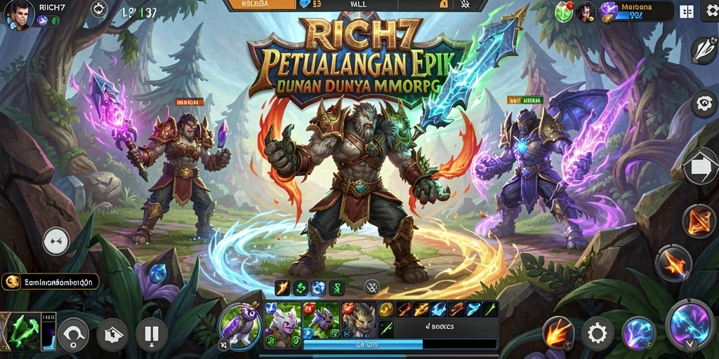 Tampilan gameplay RICH7 yang menakjubkan dan mendebarkan.