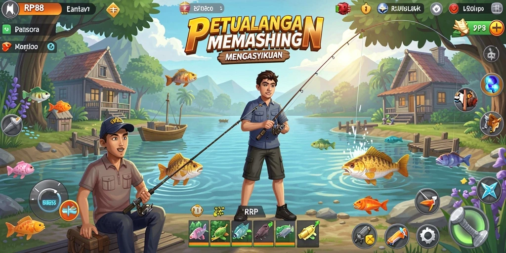 Gameplay menarik dengan berbagai jenis ikan dan pemandangan indah.