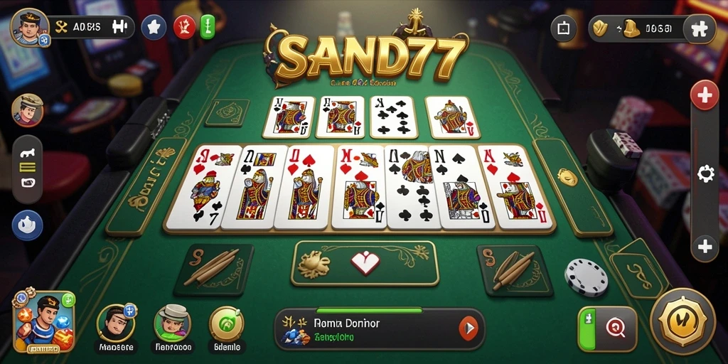 Gameplay SAND77 yang seru dan interaktif dalam permainan Domino.