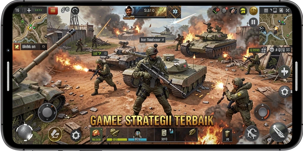 Tampilan gameplay SLG yang menegangkan dan mendebarkan.
