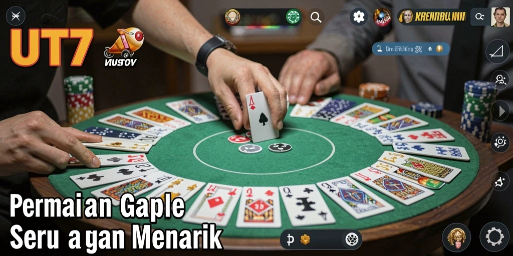 Tampilan permainan gaple yang seru dan interaktif.