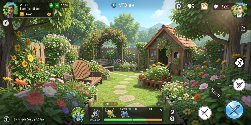 Tangkapan layar VT38 menampilkan gameplay berkebun yang menarik dan interaktif.