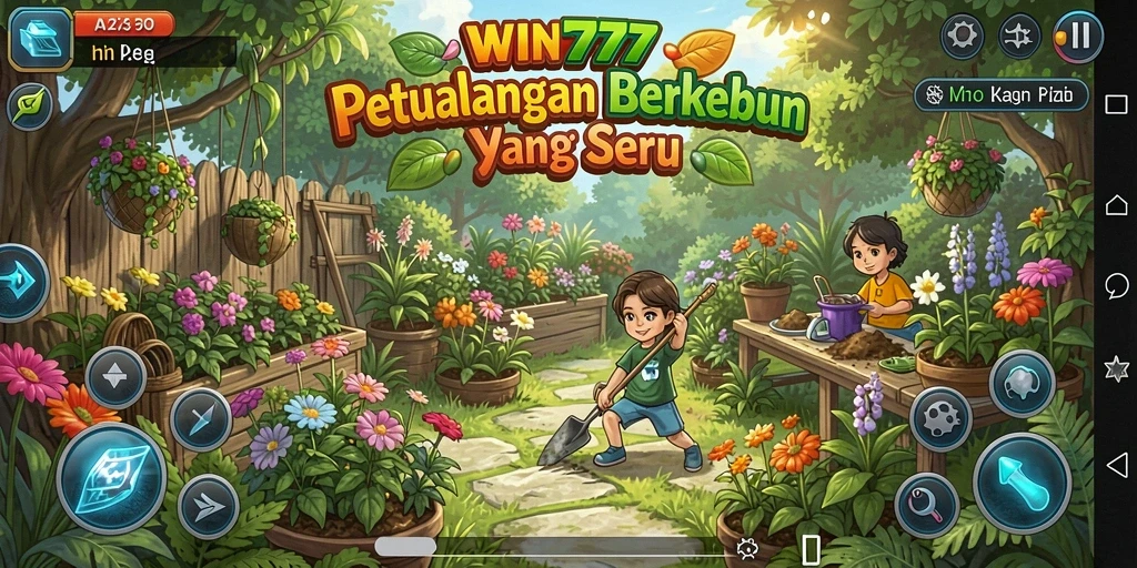 Gameplay mengasyikkan dalam WIN777, penuh warna dan aktivitas berkebun.